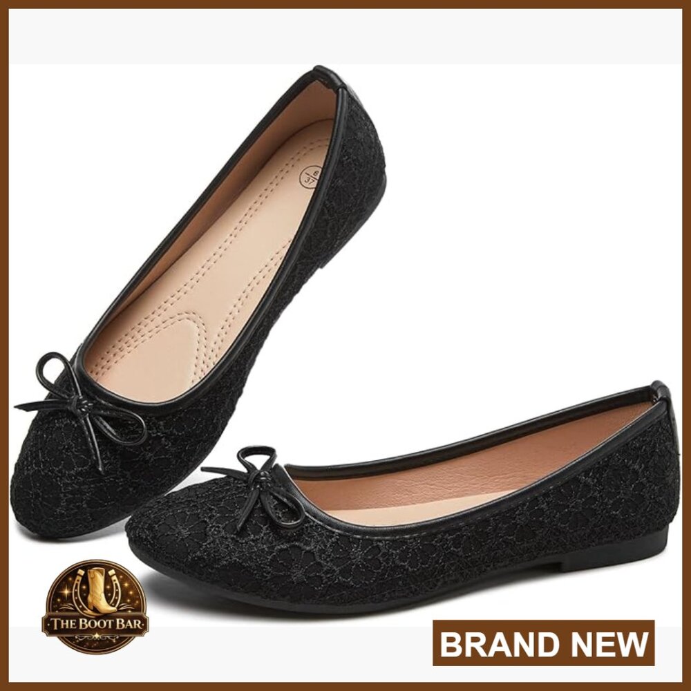 Pointed Toe Ballet Flats with Memory Foam, Foldable Slip-On Dress Shoes